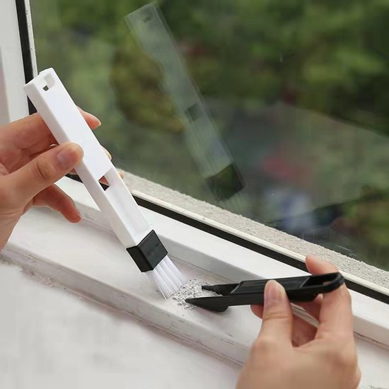 2 stuks harde borstelharen voor het reinigen van kieren en spleten - multifunctionele borstels voor het reinigen van voegen, badkamers, tegels, keukens, kranen en auto's. van Merkloos	