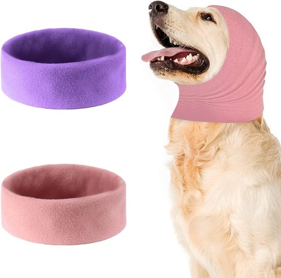 2 stuks hondensnood - nek en oren warmer - hondenverzorging - oorbeschermers - geluidsbescherming - angstverlichting en kalmerende hond - helpt kalmeren van Merkloos	