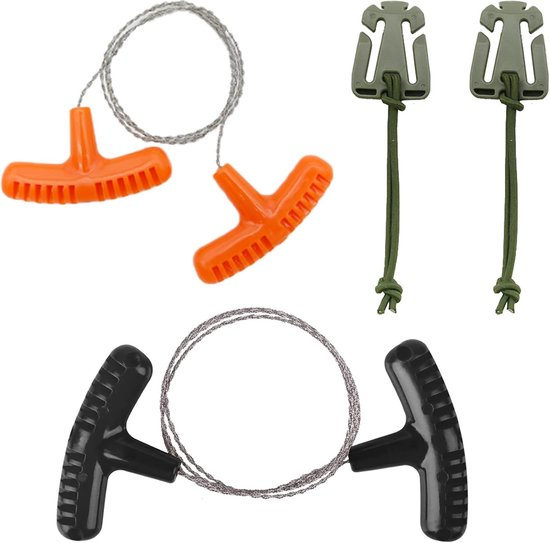 2 stuks kabelzaag - roestvrij stalen kabelzaag - 73,5 cm - pocketzaag - slijtvaste staaldraadzaag - handkettingzaag voor outdoor - camping - tuinzagen - kunststof - houtzagen van Merkloos	