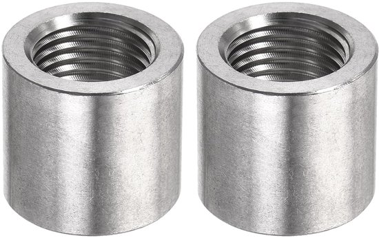 2 stuks laskoppeling - 304 roestvrij staal - half schroefdraad - lasbare buizen - brandstoftank bung fitting connectoren - geweldig voor gelast - zilverkleurig - 1/4 NPT vrouwelijk