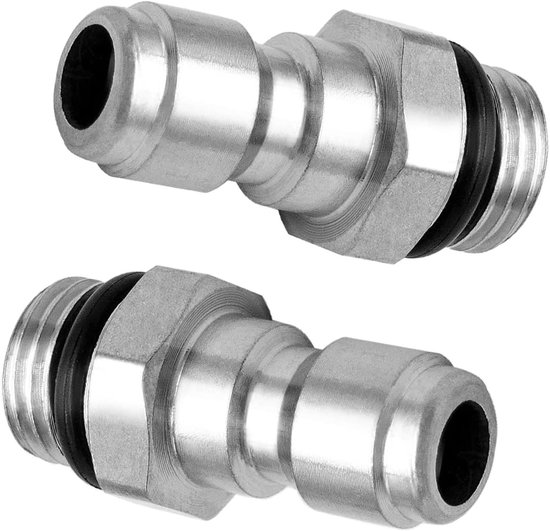 2 Stuks Mannelijke Draad Koppeling Plug, Hoge Druk Waterpomp Adapter, RVS Snelle Koppeling Accessoires voor Compressed Air en Tuinspuiten