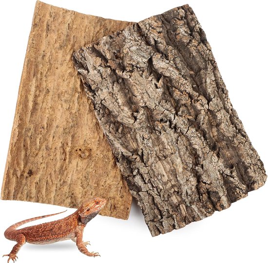 2 stuks natuurlijke klimmat voor reptielen van kurk en kameleon - 30 x 20 cm - cork bark - backdrop - reptielen - klimmat voor spin - gekko - hagedis - kameleon van Naturellement.