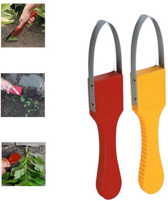 2 stuks - Onkruidsnijder - nkruidwieder voor penwortels - Handonkruidsteker - Rood - Geel - Handmatige ringonkruidverwijderaar - Onkruidtrekker - Onkruidsteker - Onkruid Trekker van Merkloos	