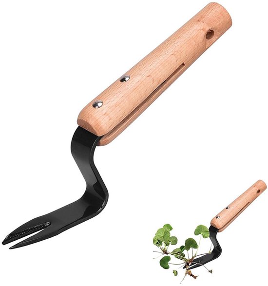 2 stuks onkruidverwijderaar met wortels, handgereedschap voor het wieden van onkruid, onkruidverwijderaar voor gazon/tuin, hoek voor eenvoudige onkruidverwijdering en dieper graven, graaft diep tot aan de wortels, roestvrij staal (zwart) van Merkloos	