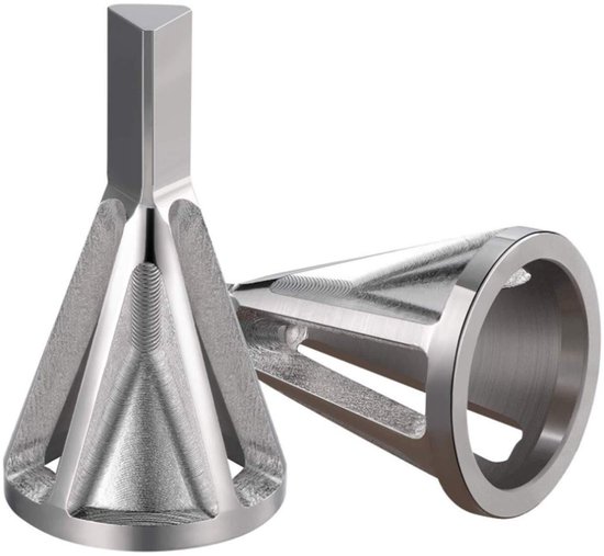2 stuks ontbraamgereedschap voor externe afschuining - Afschuingereedschap - Verwijderen van boren - Snel schade repareren - Gouden driehoekige schacht met zeskantige draad - Geschikt voor boorkoppen - Multifunctionele boorontbraam - Zilver van Merkloos	