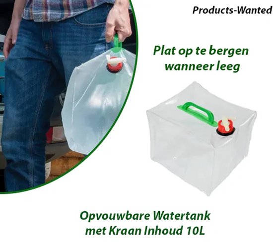 2-Stuks Opvouwbare Watertank met Kraan Inhoud 10L van HEMA