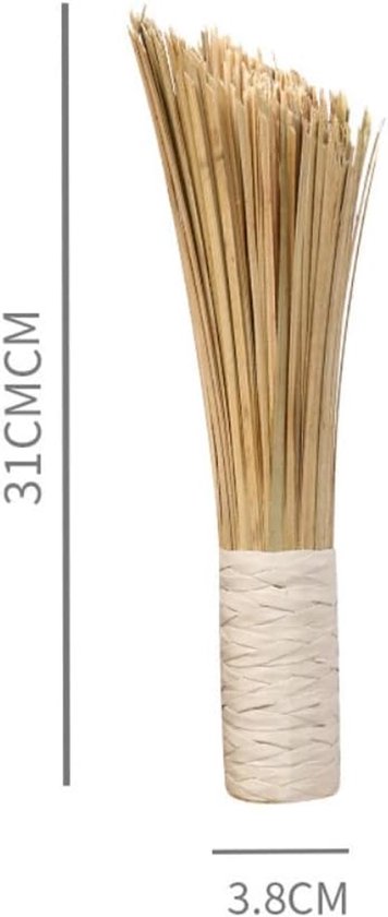 2 stuks reinigingsbezems bamboe wok borstels met handvat, waspotborstel, traditionele bamboe wok afwasborstel hout, keukengereedschap, voor het reinigen van potten, pannen, spoelbakken, C