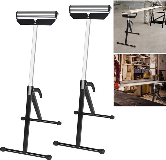 2 stuks rolstandaard rolstandaard tot 60 kg in hoogte verstelbaar 68 cm-107 cm opvouwbare standaard van Merkloos	