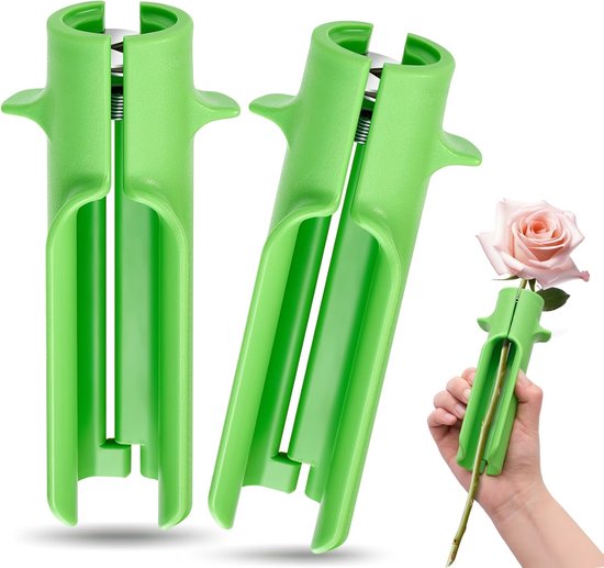 2 Stuks Rozen Doornen Verwijderaar - Bladstripper En Steelreiniger Voor Bloemschikken - Tuingereedschap Voor Thuis En Bloemist - Groen