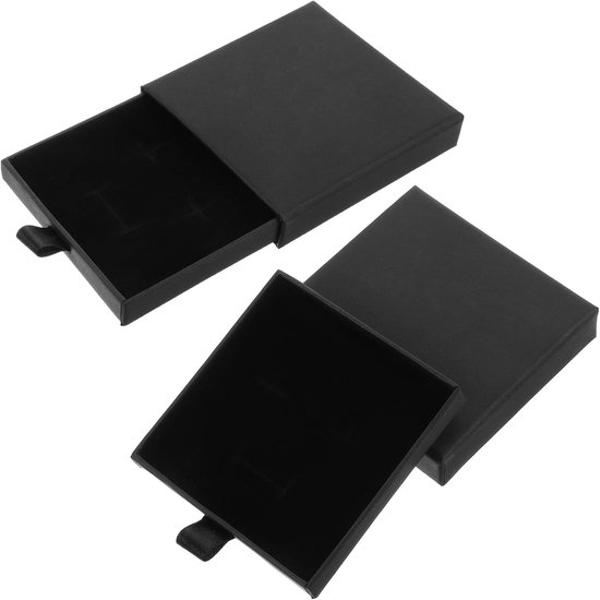 2 stuks sieradengeschenkdoos, klein sieradendoosje, dik papieren sieradendoosje, uittrekbare geschenkdoos, klein, sieradenopslag voor armbanden, halskettingen, oorbellen, ringen, sieradengeschenken van Merkloos	