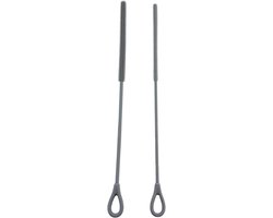 2 stuks siliconen rietjesborstel, zachte rietjes, reinigingsborstel, herbruikbaar met buigbare kern, voor glazen rietjes, metalen rietjes en bekers, 9 mm en 6 mm (grijs)