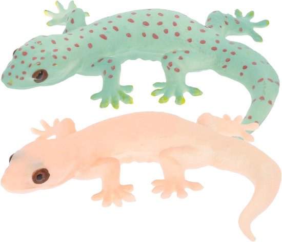 2 Stuks Simulatie Realistische Hagedis Figuren - Jongens Meisjes Speelgoed - Hagedis Speelgoed Kinderen Sculptuur Pvc Bureau van Merkloos	
