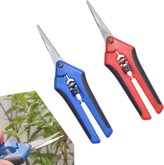 2 stuks snoeischaar kleine oogstschaar trimschaar hennep bonsai schaar plantenschaar cannabis schaar voor tuin bonsai bloemen planten oogst fruit boeket groente rozenschaar van Merkloos	