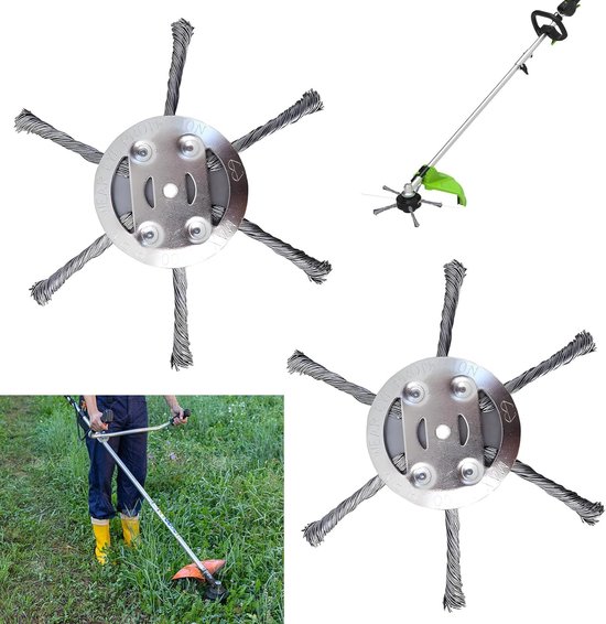 2 Stuks Staaldraad Grastrimmer, Onkruidborstel voor Bosmaaier, Accessoires voor Accu Grastrimmer, Tuin-Grastrimmerkop, Grasmaaier, Elektrisch Gereedschap (6 Koppen)