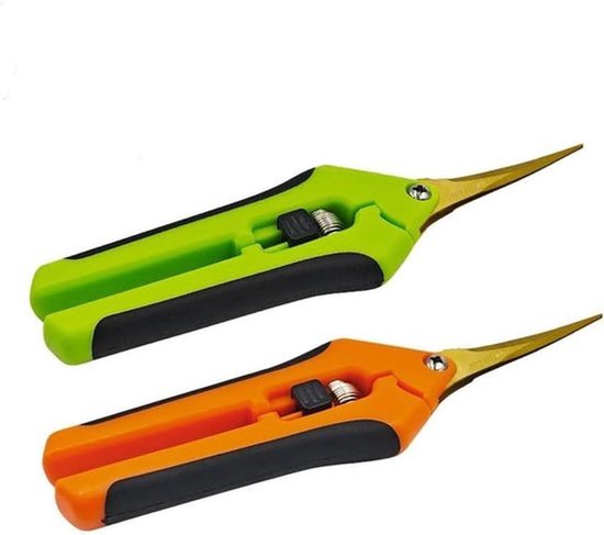 2 stuks Tuin Snoeischaren met Titanium Gecoate Gebogen Messen Snoeischaren en Tuinscharen Bonsa Scharen voor het Snoeien van Planten