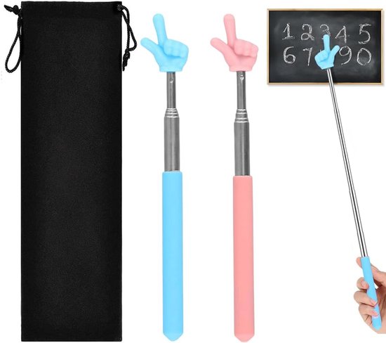 2 Stuks Uittrekbare Telescoopstok Aanwijzer voor Klaslokaal & Onderwijs van Merkloos	