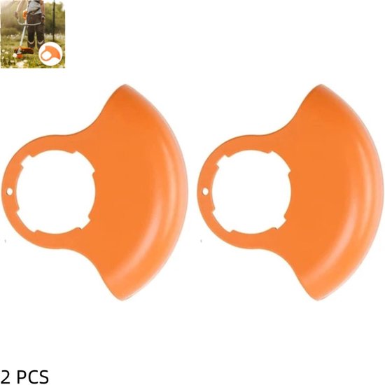 2 stuks - Universeel grasbeschermschild - Grasbeschermschild voor grasmaaiers - Universele accessoires voor snoerloze en zitmaaiers - Oranje - 15×13.3×2.5cm van Merkloos	