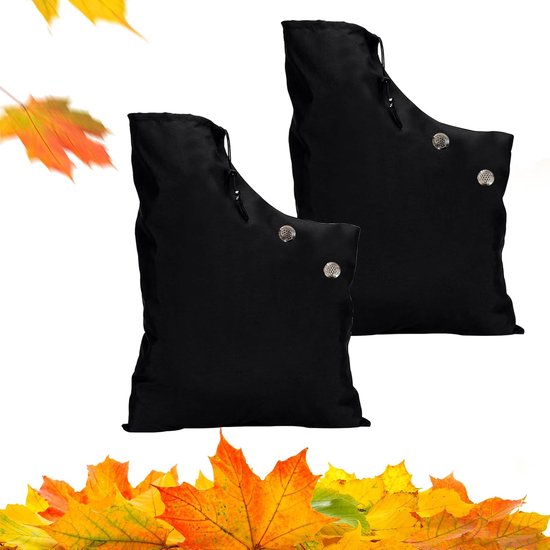2 Stuks Universele bladblazer-stofzuigerzakken, zwarte bladblazerzak, universele bladopvangzak, verstelbaar voor tuin-, gazon- en tuinbladblazers, Geschikt voor gebruik met tuinstofzuigers en bladblazers - Zwart 45*64cm van Vounot