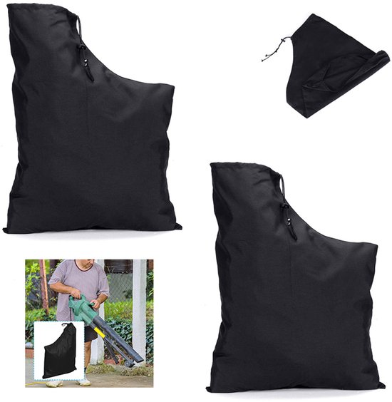 2-stuks Universele stofopvangzak voor bladblazers - Vervangende bladopvangzak - Opbergzak voor bladblazers - Stofopvangzak voor bladblazers - Bladzak - 60*44 cm - Geschikt voor het opvangen van gevallen bladeren, stof, enz. - Zwart