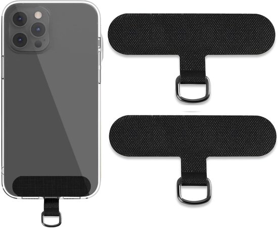 2 Stuks Universele Telefoon Ether Tabs voor Alle Soorten Telefoonhoesjes - Duurzame Telefoon Lanyard Patch - Ideaal voor Alle Mobiele Telefoons - Eenvoudig in Gebruik - Groot Formaat van Merkloos	