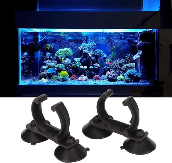 2 stuks Verwarmingsstaaf voor Aquarium met Zuignappen – Clips/Bevestigingsklemmen, Sterke Zuiging en Nauwkeurige Bevestiging
