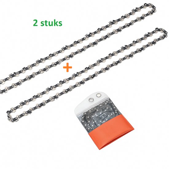 2 stuks Zaagketting Staal geschikt voor Makita UC4041A, UC4010A en UC4020A - ( 1.1mm groefbreedt- 56 Aandrijfschakels)