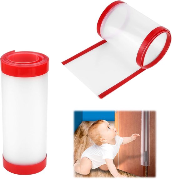 2 stuks zelfklevende klembescherming - 120 x 17 cm - zelfklevende deurklembescherming - vingerklembescherming - deuren met transparant - vingerbescherming - vingerklem-bescherming - voor extra veiligheid van Merkloos	