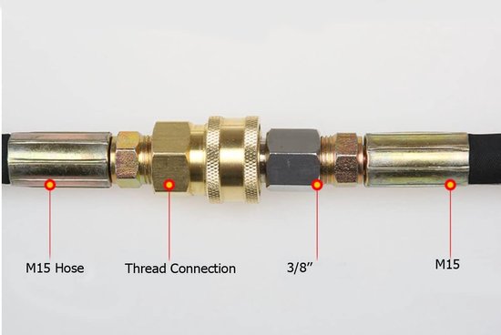2 stuks ZONADAH messing hogedrukreiniger-armatuur, metrische M22-bus en 3/8 inch stekker, snelkoppeling verborgen op M22-aansluiting, hogedrukreiniger-pistool, accessoires
