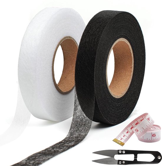 2 Stuks zoomband om op te strijken - gordijnband - strijkband - naadband - gordijnen inkorten zonder naaien - textielplakband - met zachte meetlint - schaar voor broeken - kleding van Merkloos	