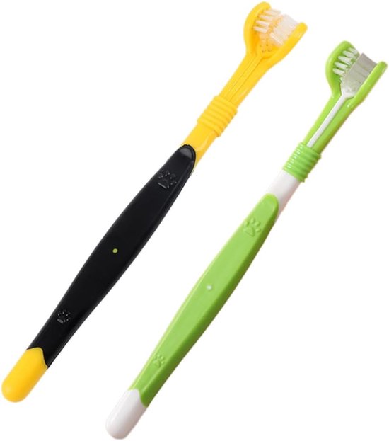 2 x Dog Toothbrush - Pet Toothbrushes - Cat Teeth Cleaning Brush - Pet Teeth Tooth Care - Dieren Tandverzorging van Merkloos	