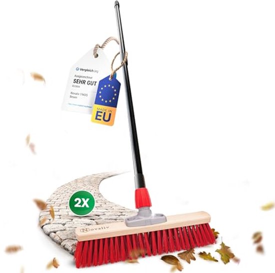 2 x Straatbezem met Telescoopsteel, 50 cm - Perfect voor Tuin en Buiten