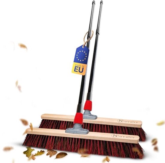 2 x straatbezem met telescopische steel - industriële bezem voor buiten en tuin van Gardi Rex