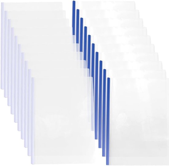 20 Sets Rapporthoezen Sliding Bar - 2 Kleuren - Capaciteit A4 Size Map - 12In Boek Slide Binders - Binding Clips Grip - 70 Vellen Pull Rod - Plastic voor Kantoor - Losse Blad Documenten Houder van Merkloos	