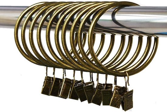 20 STKS Bronzen Gordijn Clips Ringen Metalen Gordijn Ringen Interieur Diameter 38mm/1.5 Inch Galvaniseren Verwerking