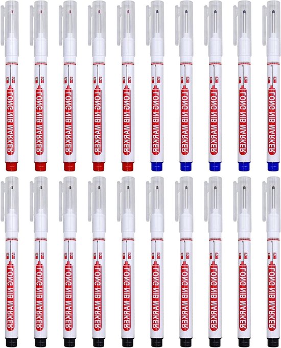 20 Stuks 22mm Diepe Gatenmarkers, Waterdicht en Extra Lange Punch Pen voor Metalen, Muren en Tegels, Ideaal voor Bouwprojecten en Creatieve Klussen