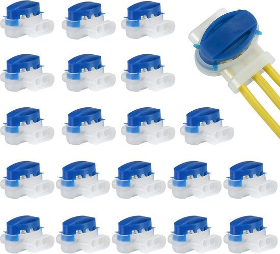 20 stuks - Gel connector - model 314 - kabelverbinder - draadverbinders voor perimeterdraad - waterdicht - 3-weg grensdraad connector - waterdichte kabelklem - perimeterdraadconnector - voor robotmaaiers, irrigatie - 2.3*2.4*1.7 cm van Merkloos	