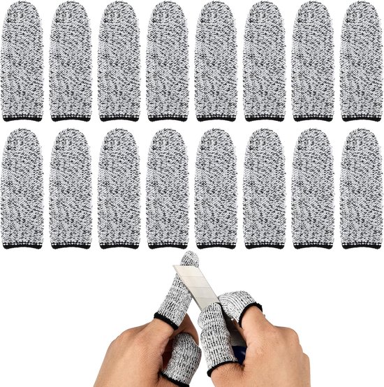 20 stuks vingerbedjes, snijbestendige duimbedjes, antislip vingerbeschermers herbruikbare vingerduimbeschermer, ademende vingerhoezen voor werk, keuken, tuin, sculptuur (grijs) van FUNVCE