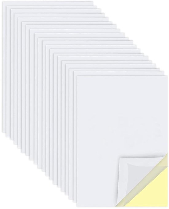 20 stuks zelfklevende folie - transparant - A4-formaat - dubbelzijdige plakvellen met gele voering voor doe-het-zelf cadeaupapier - handgemaakte kaarten - kunsthandwerk - huis - decoratieve band van Coverso