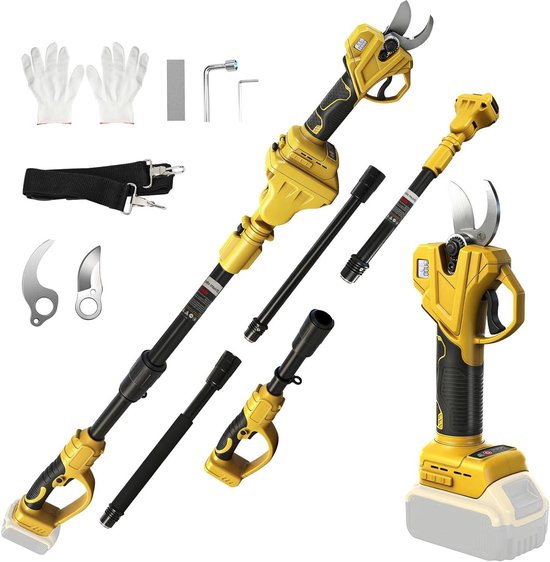 20 V elektrische snoeischaar met 2 m verlengstang en lcd-display, snijdiameter tot 35 mm, telescopische takkenschaar tot 4,5 m - accu niet inbegrepen van Merkloos	