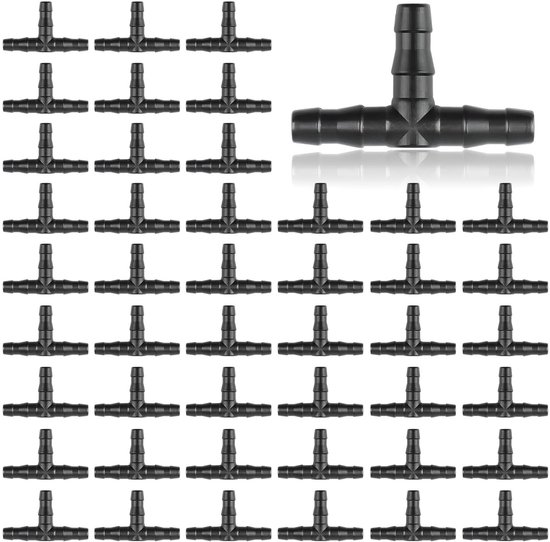 200 Stuks Prikkeldraad Connectoren voor Druppelirrigatie - Tee Fittingen voor Tuin, Groenten en Bloempotten (4/7mm)