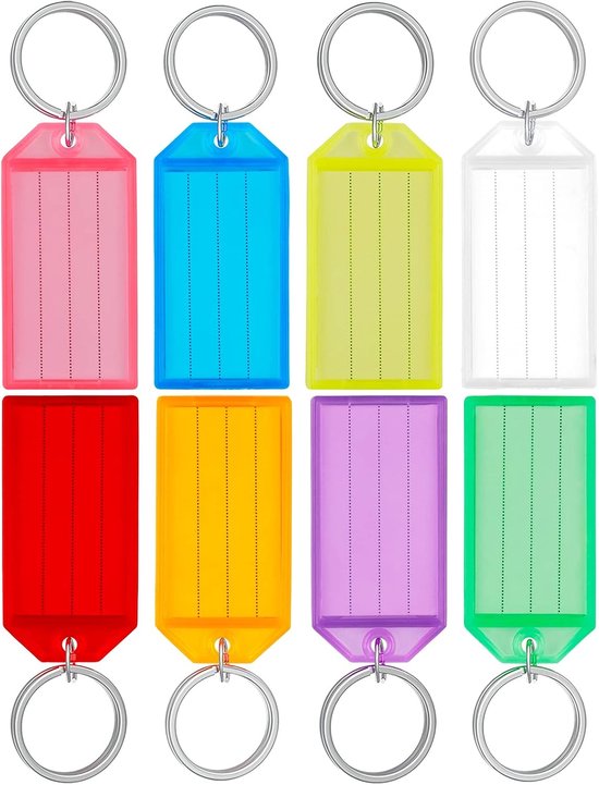 200pcs Sleuteltags - 5cm Zachte Plastic Sleutelhanger Tags - Met Lege Papieren Labels en Beschermende Folies - Flexibele Item Identifiers - 10 Kleuren van Merkloos	