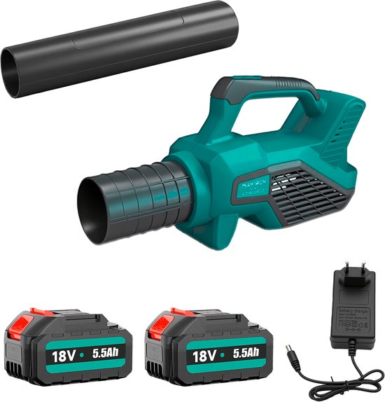 2026 Upgrade Bladblazer, Draadloze Bladblazer met 2 * 5.0AH Accu's en Oplader, 530 CFM & 100 MPH, Lichtgewicht Elektrische Bladblazer voor Gazon, Tuin, Bladeren en Stofverzorging van Merkloos	