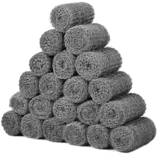 20pcs 00 coarse steel wire wool, mice coarse steel wire wool rats wall hole filler for removing paint, varnish and - ShopVlot