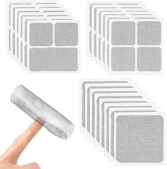 20pcs Mesh Repair Patches - Zelfklevende - Glasvezel Tapes voor het Repareren van Muggen Tenten - Netten (Grijs - 3 Maten) van WoldoClean