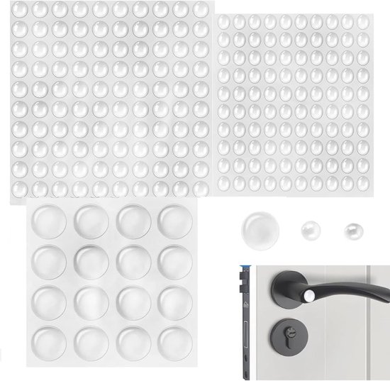 216 Stuk Silicone Bumpers - Rubber Deurbuffers - Elastische Meubelbeschermers - 3 Maten Duidelijke Plakbumper Pads - Zachte Transparante Buffer voor Vensters - Muren - Kasten - Deuren en Meubels van Merkloos	