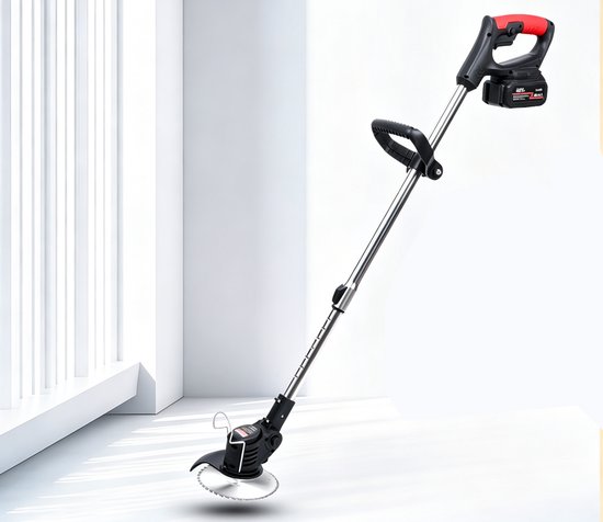 21V Draadloze Elektrische Grasmaaier Trimmer Lichtgewicht werkt op accu inclusief accu geschikt voor het maaien van gazon tuin en terras (Zwart) 85*16*8cm