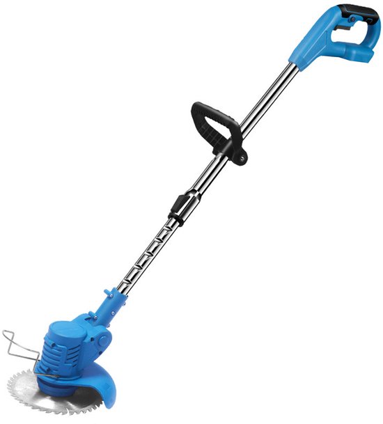21V Draadloze Telescopische Grastrimmer – Elektrische Accu Kantenmaaier met 2 Batterijen & Snellader – Inclusief 5 Kunststof Messen, 2 RVS Messen & 1 Cirkelzaagblad – Voor Tuin en Gras van Easytrimtools