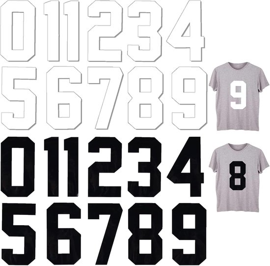 22pcs 0 tot 9 Warmteoverdracht Cijfers - 22 Stuks Strijkcijfers voor Basketbal T-shirts - 0-9 Strijkplaten voor Teamkleding, Sport, Voetbal, Honkbal van Merkloos	