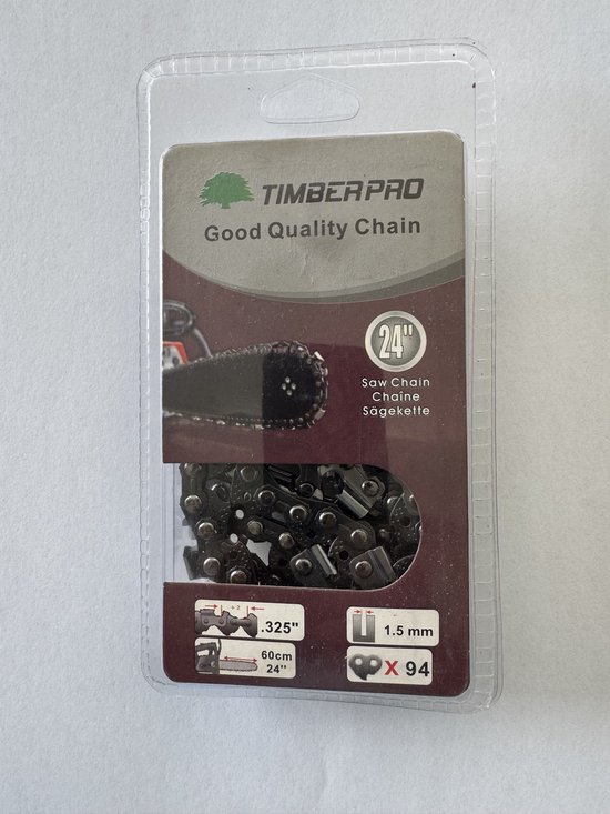 24 Inch Zaagketting 325" 1,5mm 94 Schakels past op Timberpro 24 Inch Blad van Kroomspits