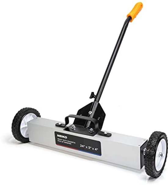 24" Magnetische Veegmachine met Wielen - Verstelbare Handvat en 50LB Capaciteit - Ideaal voor Bouw van Merkloos	